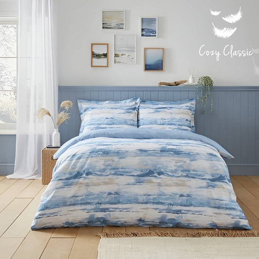 Sky blu Cotton Sateen Bedsheet, Duvet & Comforter Sets