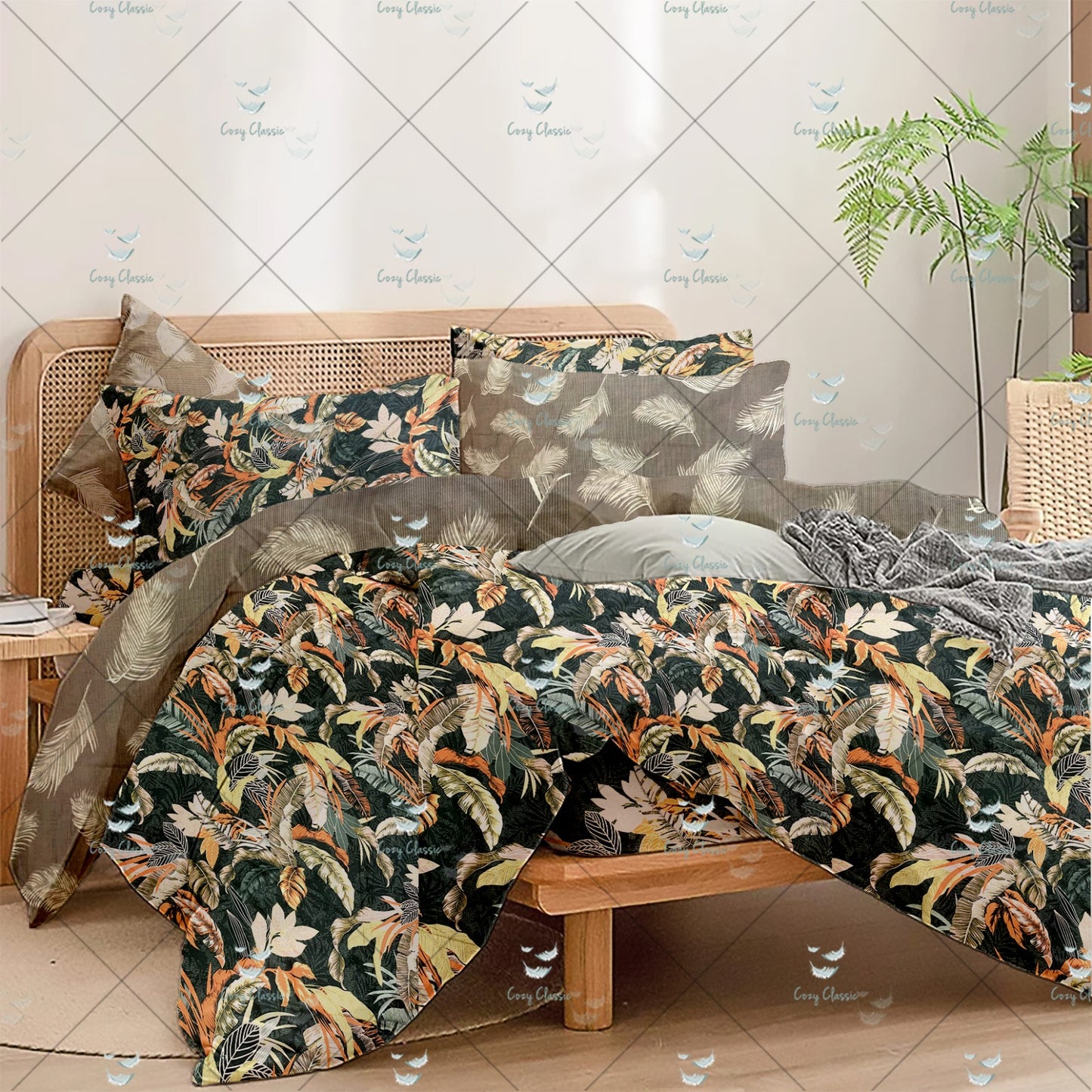 Long Tropical Leaf  Duvet & Comforter Sets
