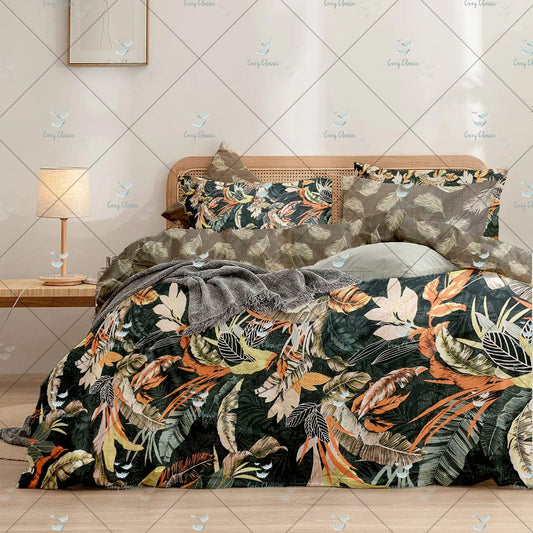Long Tropical Leaf  Duvet & Comforter Sets