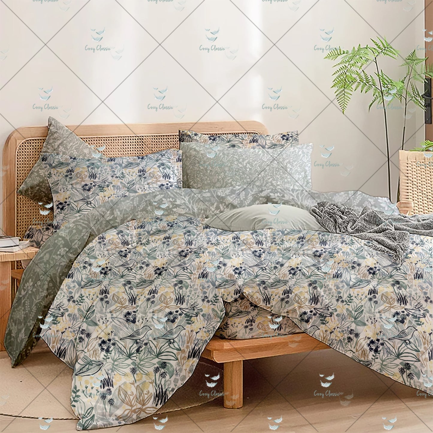 Cozy Tropical Pattern Cotton Bedsheets, Duvet & Comforter Set