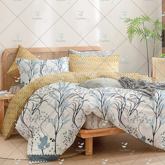Tamarind Tree Leaves Cotton Bedsheets, Duvet & Comforter Sets